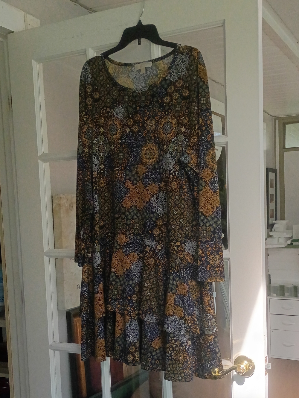 Two Michael Kors Tiered Long-Sleeve Dress
